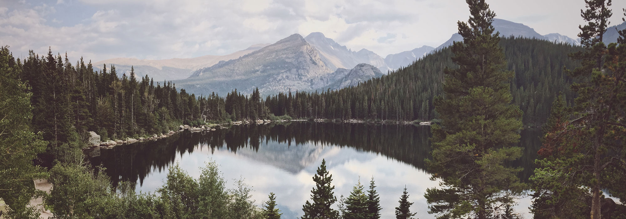 Rocky Mountain National Park in Colorado on a sunny summer day