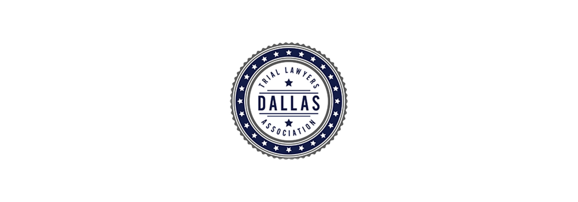 A circular blue and white logo with the text 