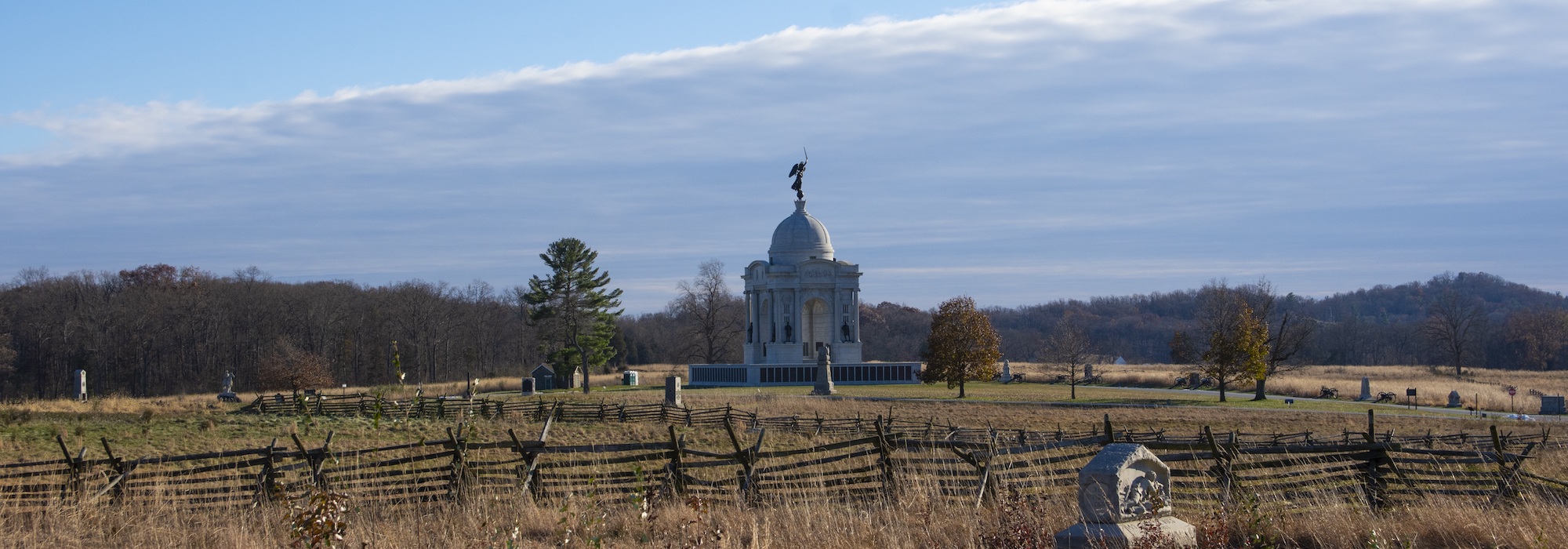 Pennsylvania State Memorial in Gettysburg, PA as seen from Cemetery Ridge; Law Firm Marketing in Pennsylvania concept image