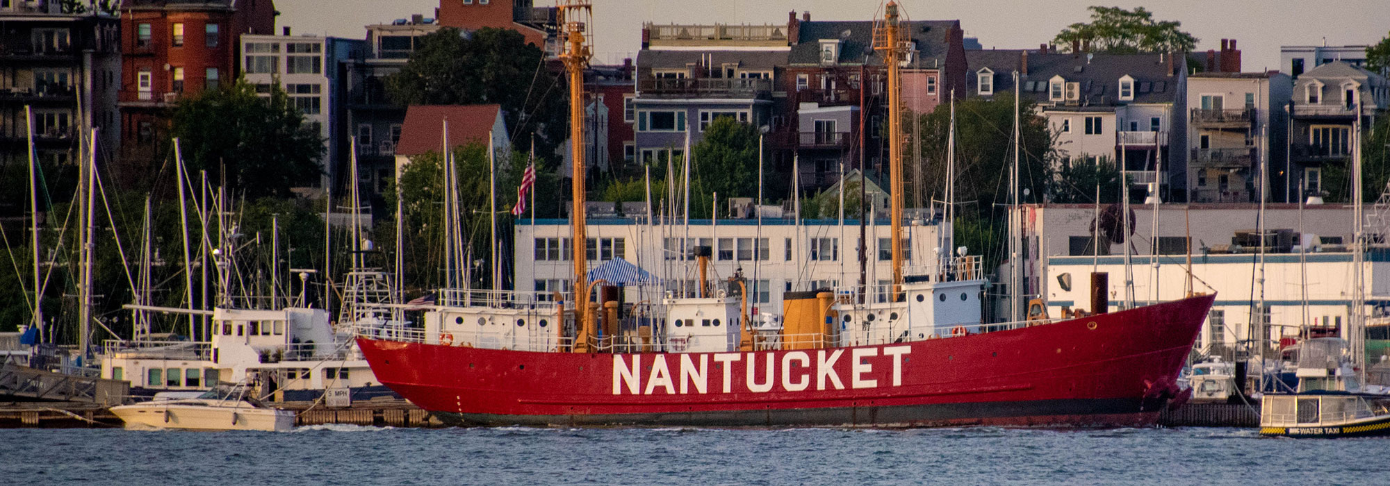 Nantucket Lightship seen from Boston Main channel in Boston, Massachusetts