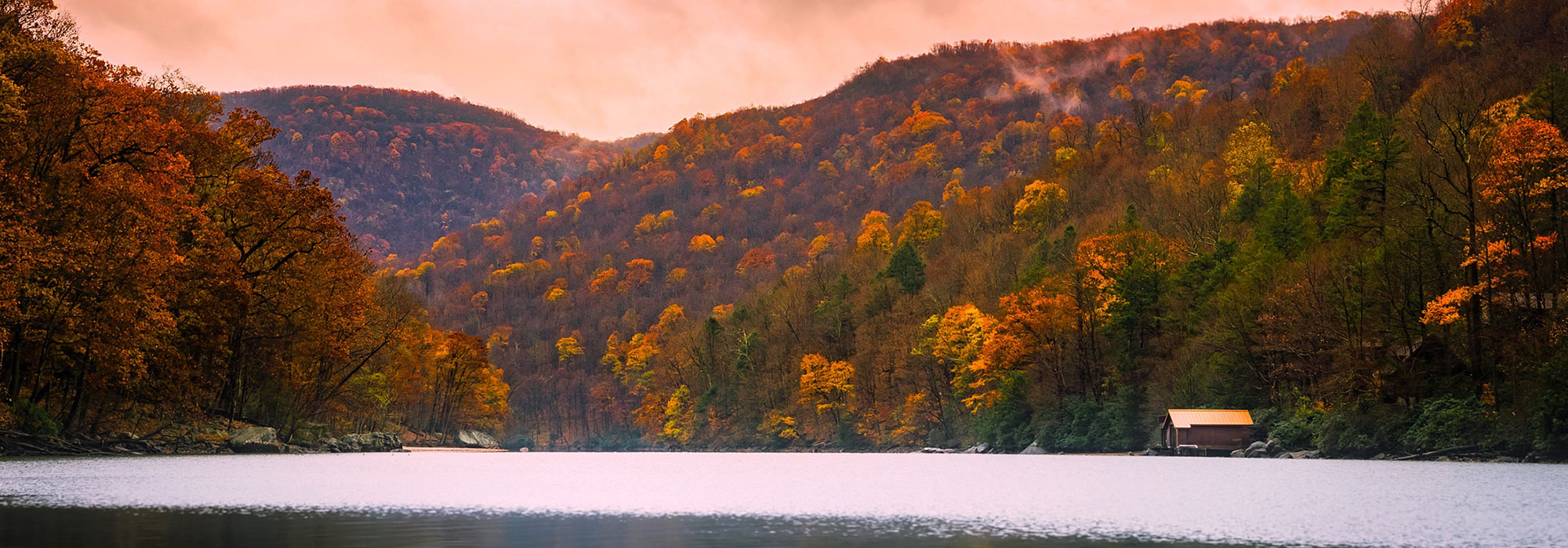 Cheat Lake, West Virginia at sunset