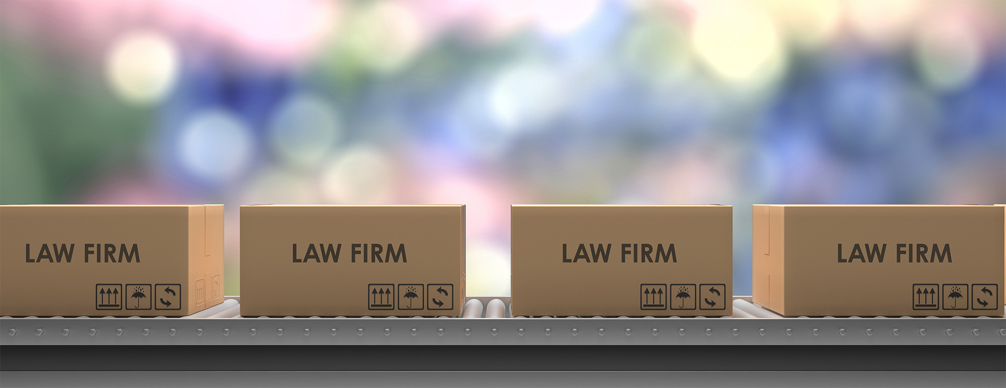 Four cardboard boxes labeled 